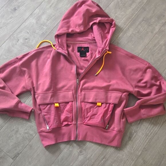 Jordan Pink Hoodie Jacket Zip Up Size XS Loose Fit Womens Excellent Condition - Picture 1 of 10